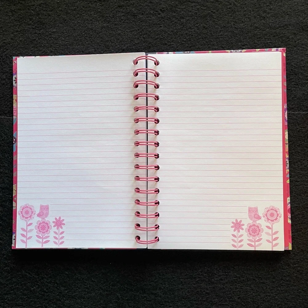 Blank Spiral  Bound Journal Book with Owl Design